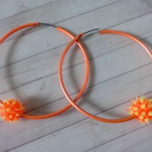 Boucles d'oreilles Virus orange