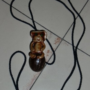 Collier fimo et bois