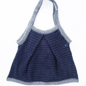 Sac tricot bleu marine