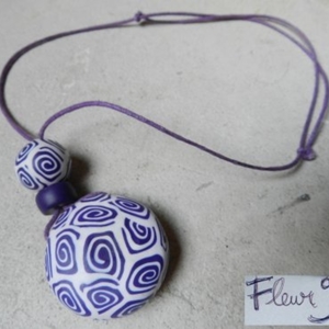 Collier réglable pâte fimo