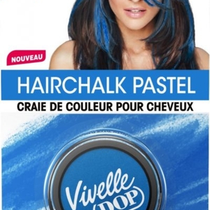 Craie cheveux bleue