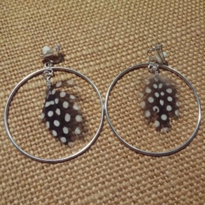 Boucles D'oreilles Créole Avec Plumes À Clip