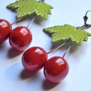 Boucles d'oreille Cerises cherry