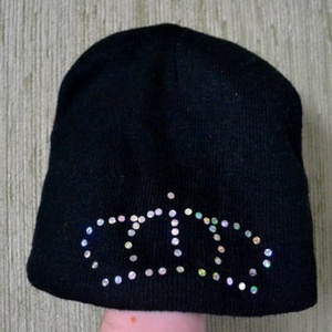 Bonnet Noir Couronne Strass