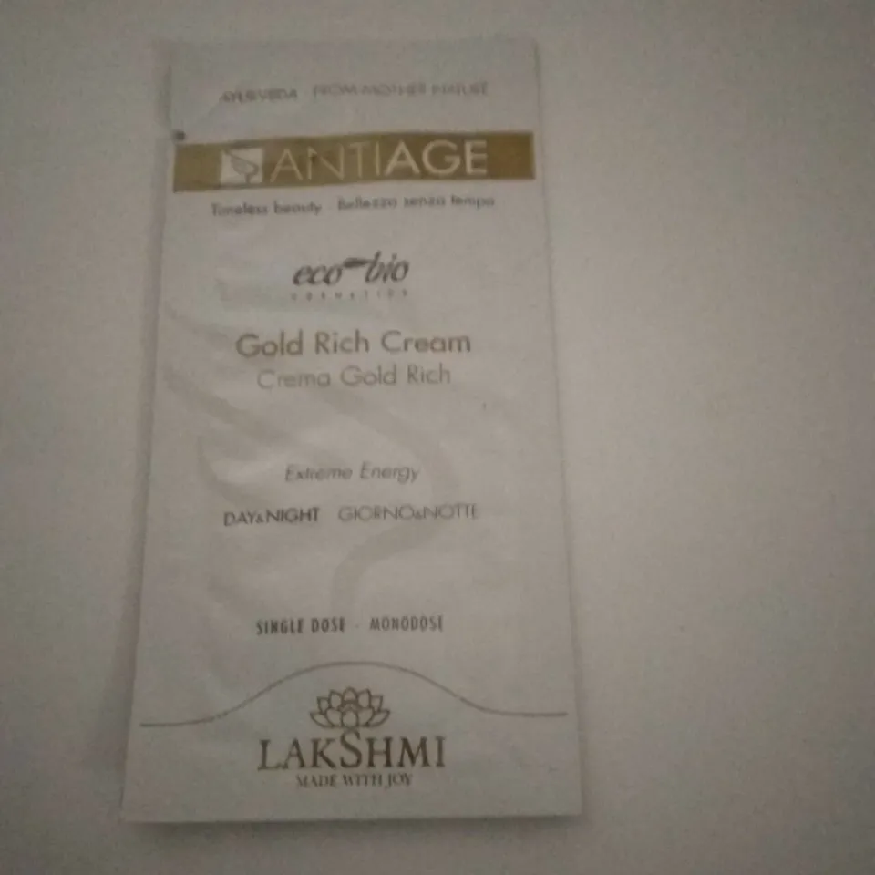 échantillon "anti-rides", Lakshmi Ayurvedic Beauty