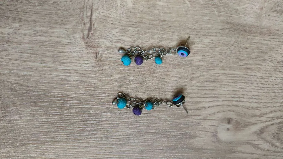 Boucles oreilles turquoise et violette, Autres
