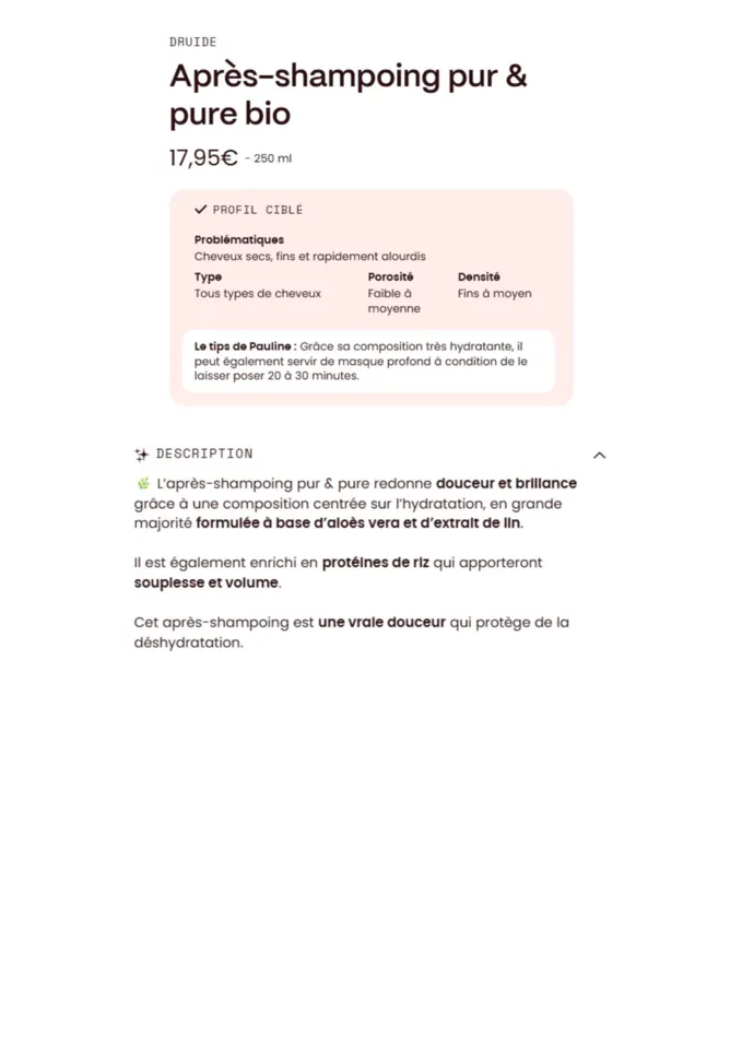 Photo 3 de Routine Capillaire Druide pour cheveux bouclés + cuir chevelu sensible