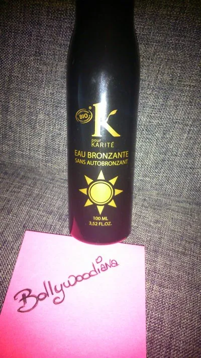 Eau bronzante, K pour Karité