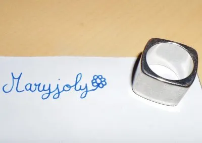 Bague argent carrée T52, Scooter