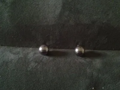 Boucles rondes/perles grises, Kawaii