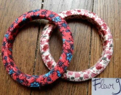 2 bracelets tissus fleuris, La Redoute