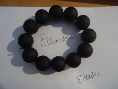 Bracelet grosses perles noires mattes, Claire's