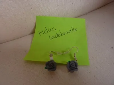 boucles oreilles fleurs bleues, Inconnue