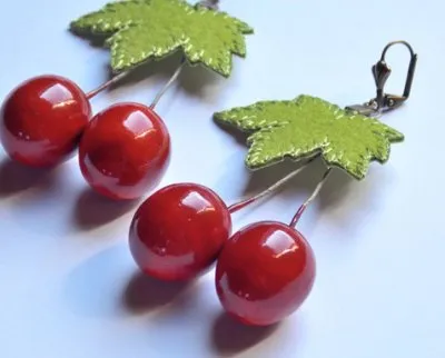 Boucles d'oreille Cerises cherry, Une Boutique Gargantuesque